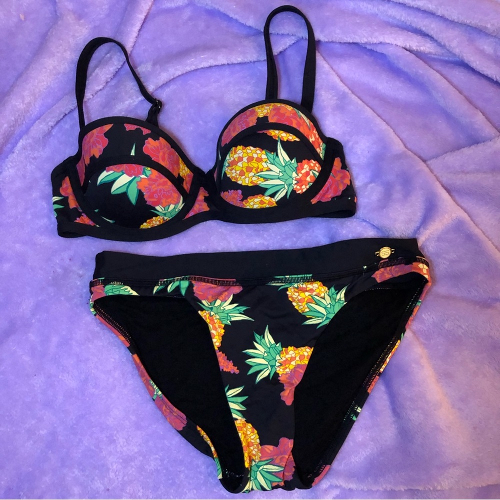 Designer Pineapple color block Bikini